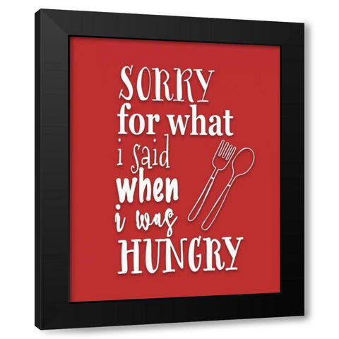 When I Was Hungry Black Modern Wood Framed Art Print by Moss, Tara