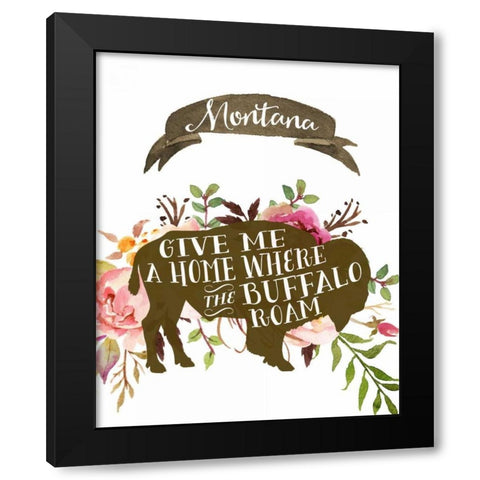 Montana Buffalo Home Black Modern Wood Framed Art Print with Double Matting by Moss, Tara