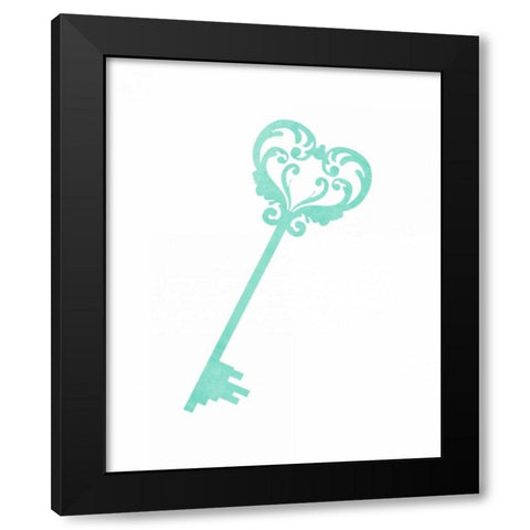 Mint Key Black Modern Wood Framed Art Print by Moss, Tara