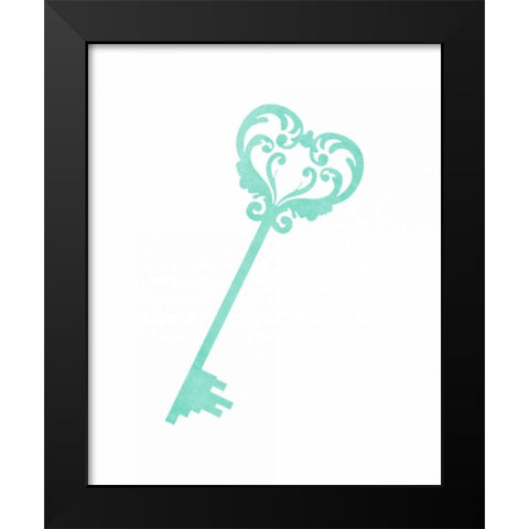 Mint Key Black Modern Wood Framed Art Print by Moss, Tara