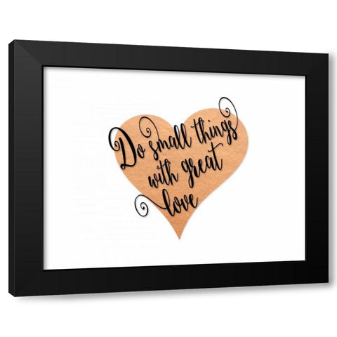 Small Things Great Love - Pink Black Modern Wood Framed Art Print by Moss, Tara