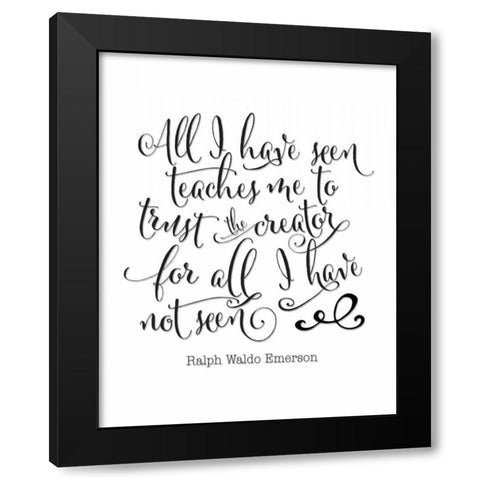 All I Have Seen Black Modern Wood Framed Art Print by Moss, Tara