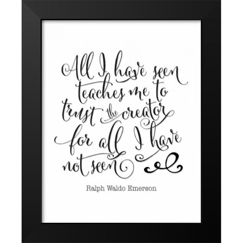All I Have Seen Black Modern Wood Framed Art Print by Moss, Tara