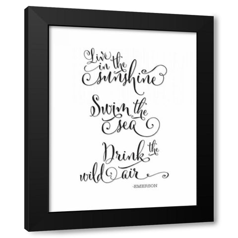Emerson Live Black Modern Wood Framed Art Print by Moss, Tara