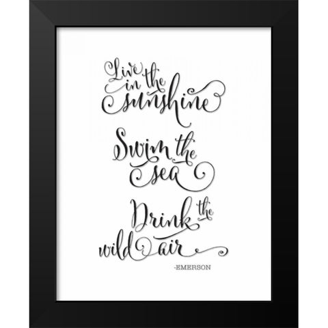Emerson Live Black Modern Wood Framed Art Print by Moss, Tara