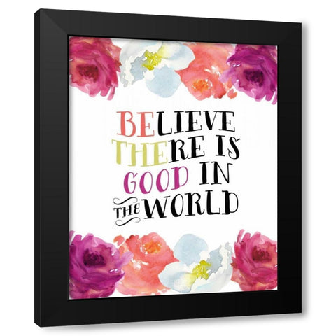 The Good Floral Black Modern Wood Framed Art Print by Moss, Tara