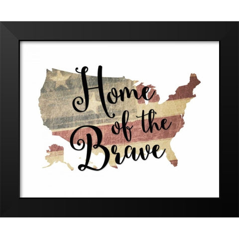 Home of the Brave Black Modern Wood Framed Art Print by Moss, Tara