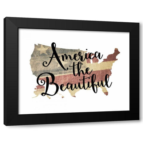 America the Beautiful Black Modern Wood Framed Art Print by Moss, Tara
