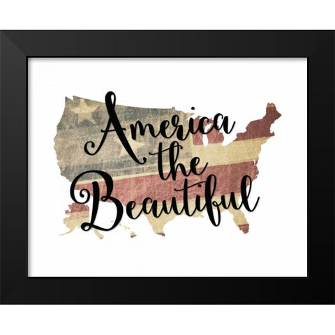 America the Beautiful Black Modern Wood Framed Art Print by Moss, Tara