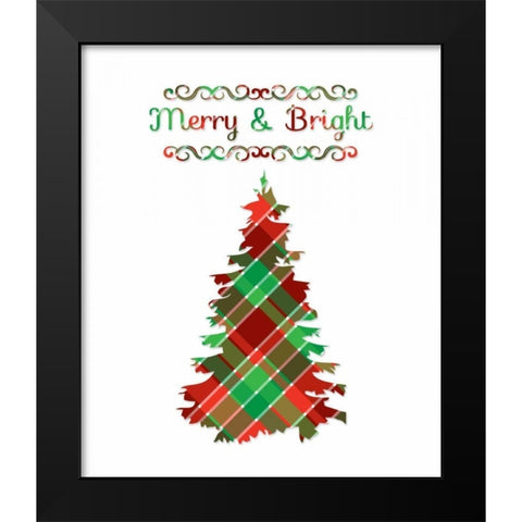 Merry and Bright Tree Black Modern Wood Framed Art Print by Moss, Tara