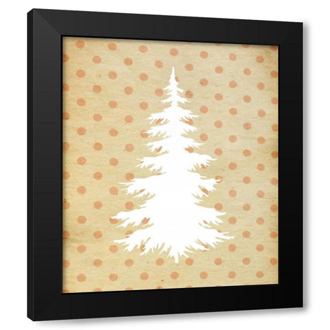 White Christmas Tree Black Modern Wood Framed Art Print by Moss, Tara