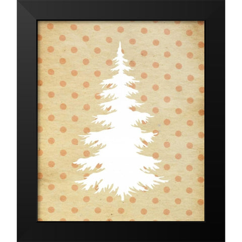 White Christmas Tree Black Modern Wood Framed Art Print by Moss, Tara