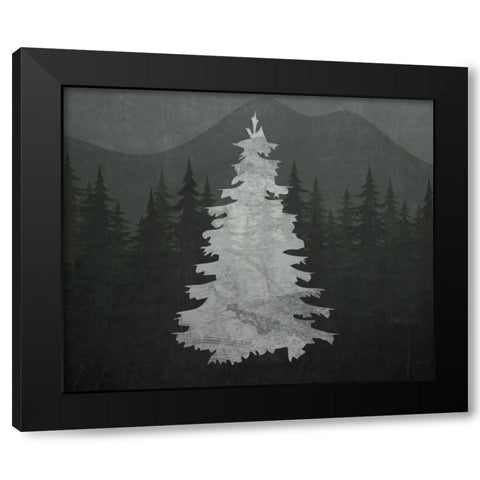 Chalkboard Tree Black Modern Wood Framed Art Print by Moss, Tara