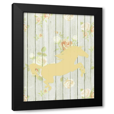 Pale Yellow Horse Black Modern Wood Framed Art Print with Double Matting by Moss, Tara