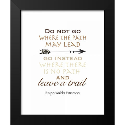 Leave a Trail Earth Tones Black Modern Wood Framed Art Print by Moss, Tara