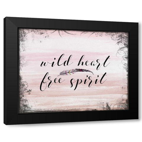 Wild Heart Free Spirit Black Modern Wood Framed Art Print by Moss, Tara