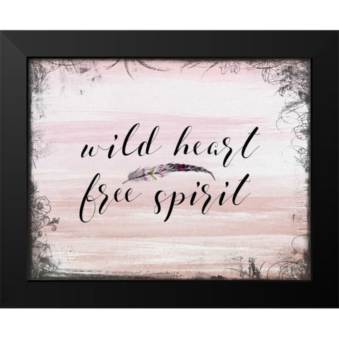 Wild Heart Free Spirit Black Modern Wood Framed Art Print by Moss, Tara