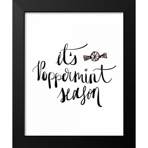 Peppermint Season Black Modern Wood Framed Art Print by Moss, Tara