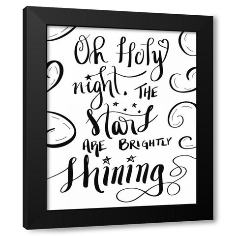 Oh Holy Night Black Modern Wood Framed Art Print by Moss, Tara