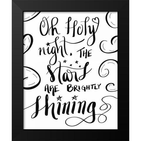 Oh Holy Night Black Modern Wood Framed Art Print by Moss, Tara