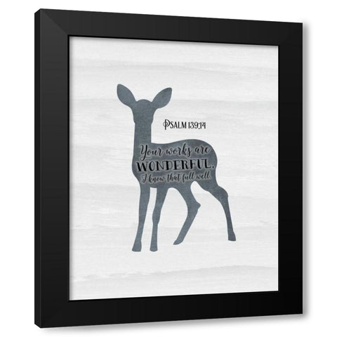 Psalm 139-14 Black Modern Wood Framed Art Print with Double Matting by Moss, Tara