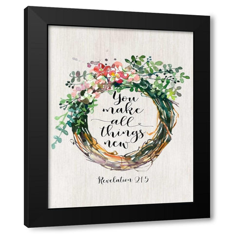 Revelation 21-5 Black Modern Wood Framed Art Print with Double Matting by Moss, Tara