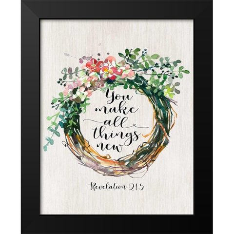 Revelation 21-5 Black Modern Wood Framed Art Print by Moss, Tara