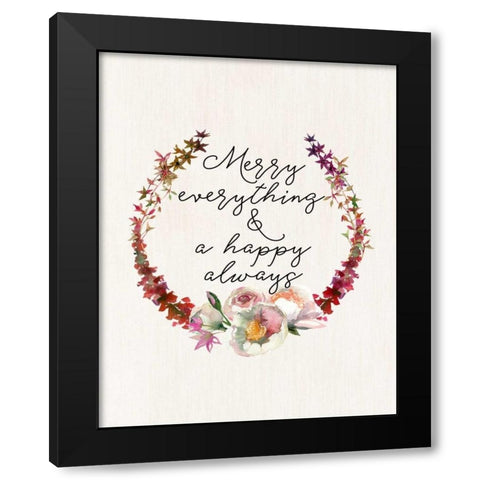 Merry Everything Black Modern Wood Framed Art Print with Double Matting by Moss, Tara