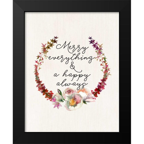 Merry Everything Black Modern Wood Framed Art Print by Moss, Tara