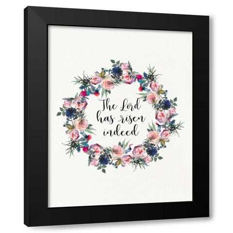 The Lord Has Risen Black Modern Wood Framed Art Print with Double Matting by Moss, Tara