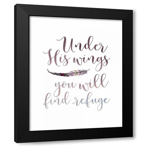 Under His Wings Black Modern Wood Framed Art Print with Double Matting by Moss, Tara