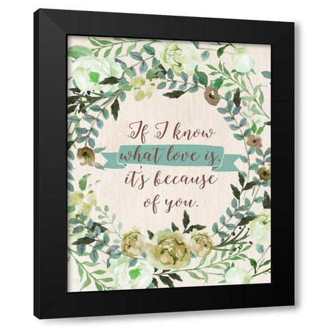 Mom Because of You Black Modern Wood Framed Art Print with Double Matting by Moss, Tara