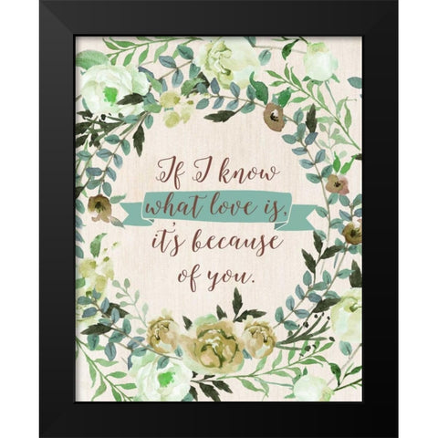 Mom Because of You Black Modern Wood Framed Art Print by Moss, Tara