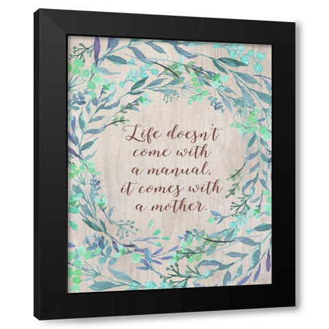 Mom Manual Black Modern Wood Framed Art Print with Double Matting by Moss, Tara