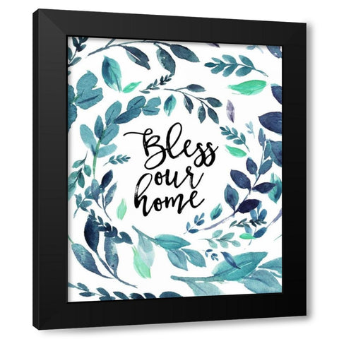 Bless Our Home Black Modern Wood Framed Art Print by Moss, Tara