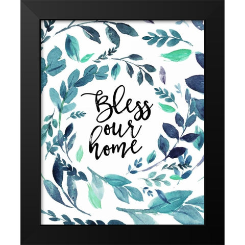 Bless Our Home Black Modern Wood Framed Art Print by Moss, Tara