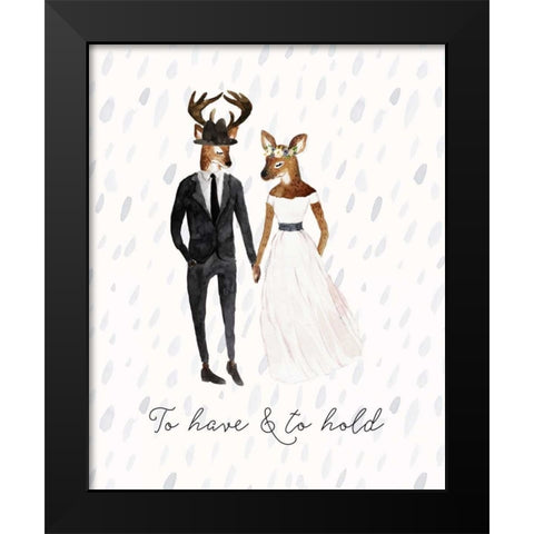 To Have and to Hold Black Modern Wood Framed Art Print by Moss, Tara
