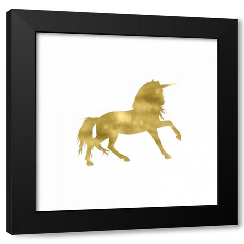 Gold Unicorn Square Black Modern Wood Framed Art Print with Double Matting by Moss, Tara