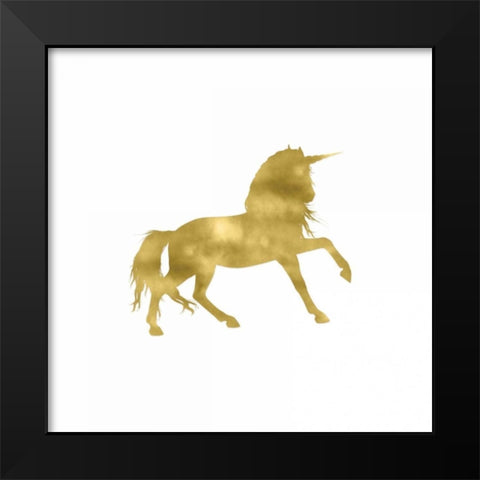 Gold Unicorn Square Black Modern Wood Framed Art Print by Moss, Tara