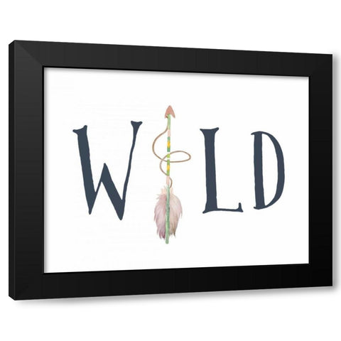 Navy and Pink Wild Arrow Black Modern Wood Framed Art Print with Double Matting by Moss, Tara