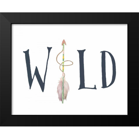 Navy and Pink Wild Arrow Black Modern Wood Framed Art Print by Moss, Tara