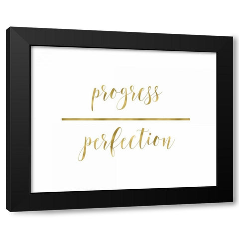 Progress Over Perfection Black Modern Wood Framed Art Print with Double Matting by Moss, Tara
