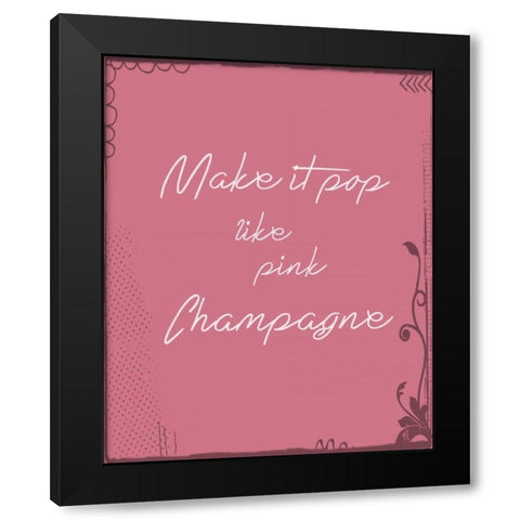 Pink Champagne Black Modern Wood Framed Art Print with Double Matting by Moss, Tara