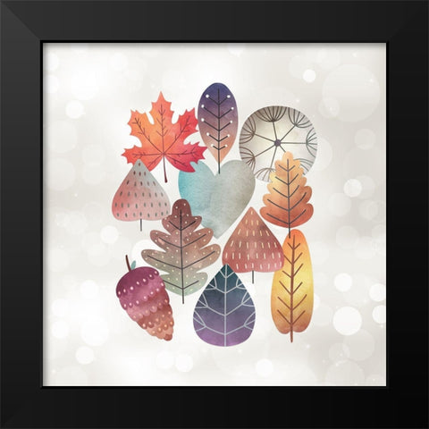 Leaves on Bokeh Black Modern Wood Framed Art Print by Moss, Tara
