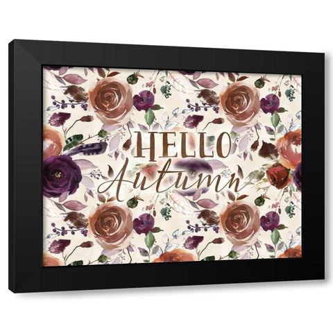 Hello Autumn Black Modern Wood Framed Art Print with Double Matting by Moss, Tara