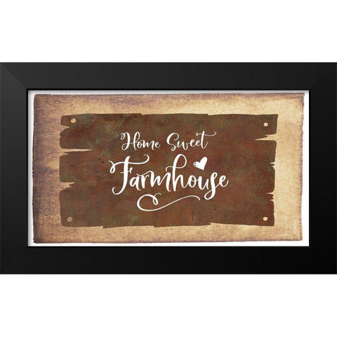 Home Sweet Farmhouse Black Modern Wood Framed Art Print by Moss, Tara