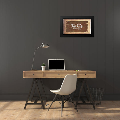 Farmhouse Blessings Black Modern Wood Framed Art Print by Moss, Tara