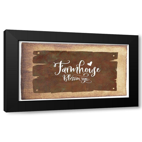 Farmhouse Blessings Black Modern Wood Framed Art Print by Moss, Tara