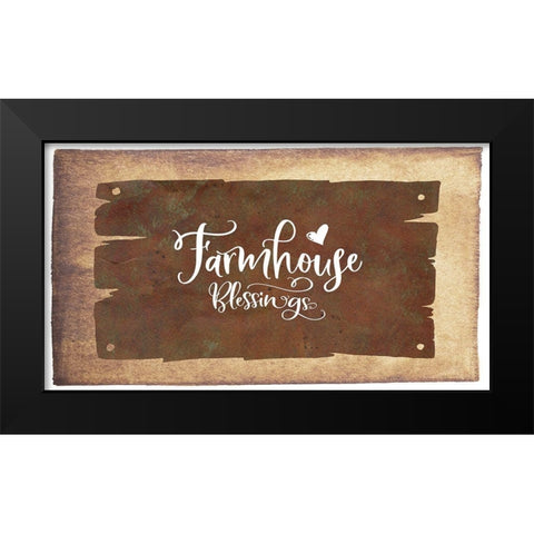 Farmhouse Blessings Black Modern Wood Framed Art Print by Moss, Tara