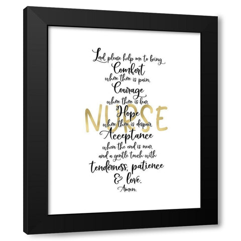 Nurse Prayer Black Modern Wood Framed Art Print with Double Matting by Moss, Tara
